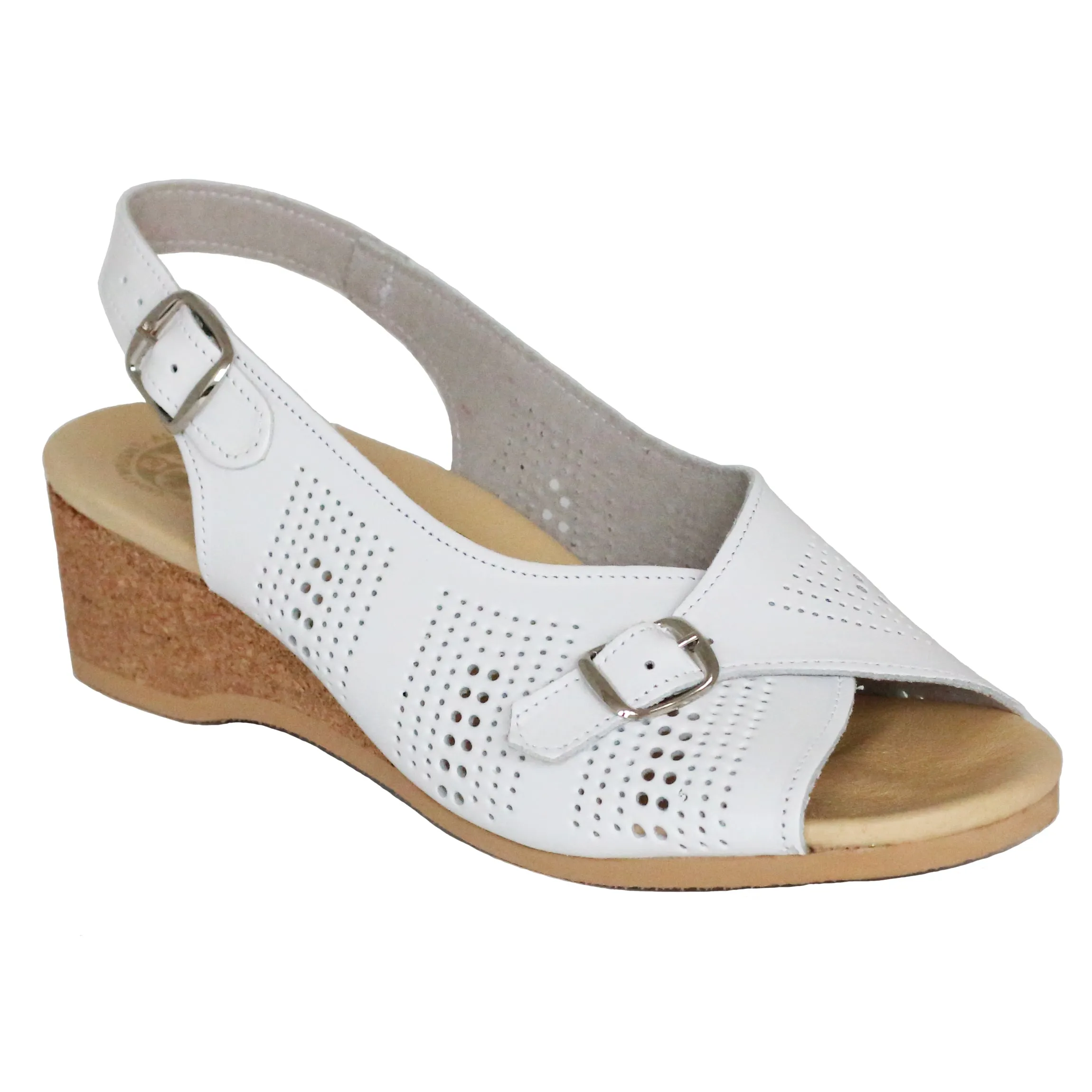 #562 Classic Perforated Sling-back | White