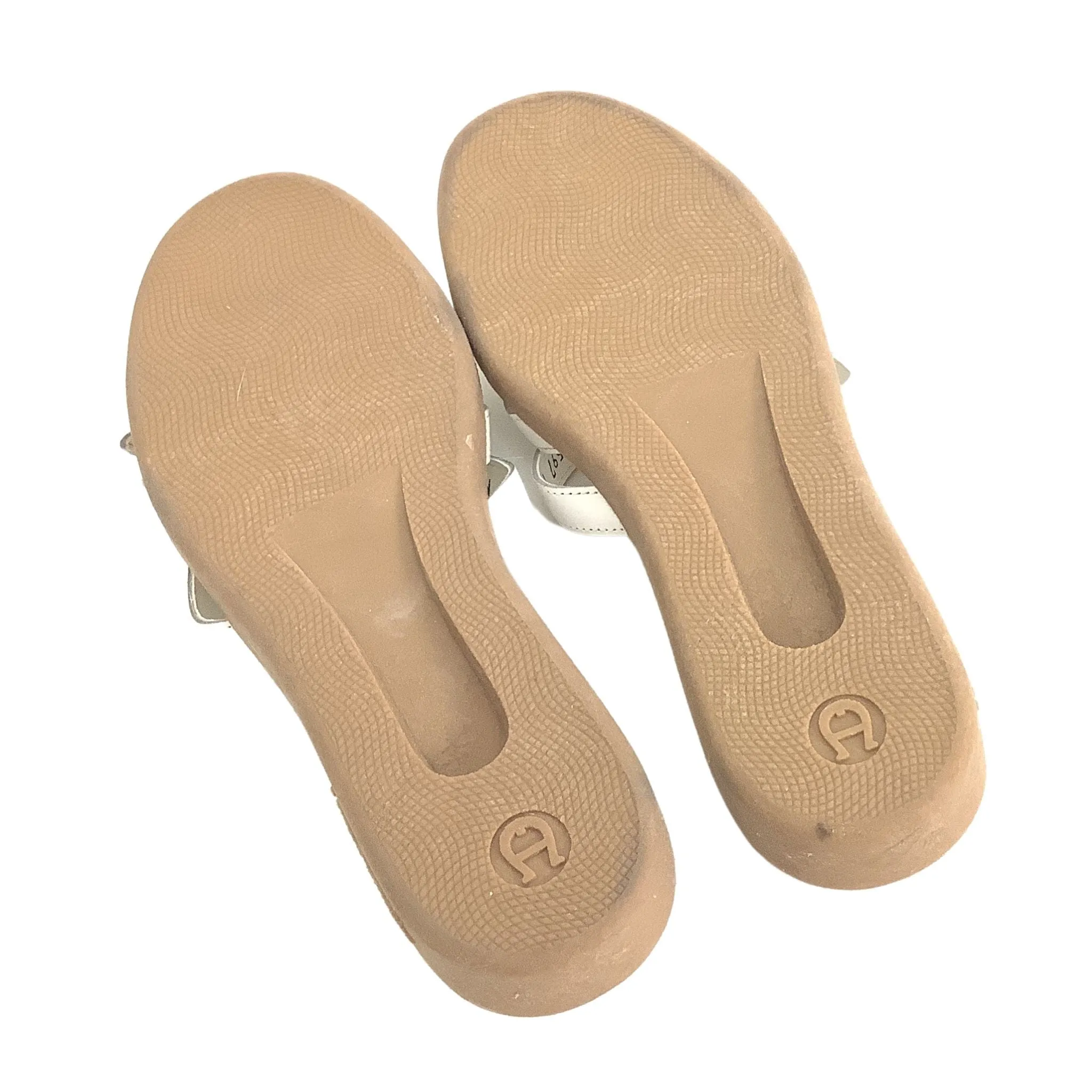 Aigner White Flat Sandals