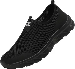 Arch Support Walking Shoes for Men Comfortable Breathable Lightweight Tennis Shoe Soft Flat Soled Elderly Shoes