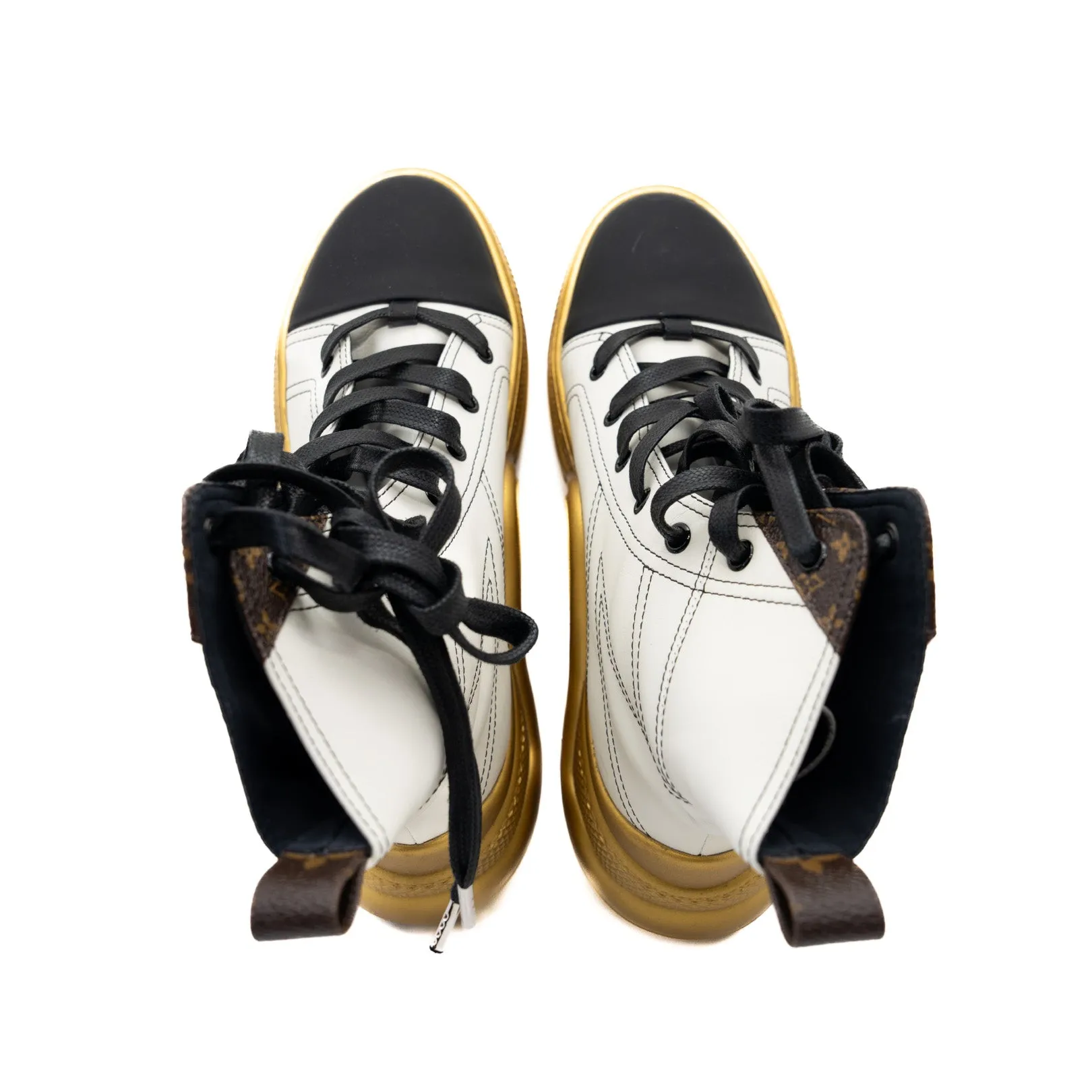 Archlight High Top Sneakers White/Black Leather Size 38