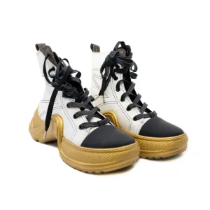 Archlight High Top Sneakers White/Black Leather Size 38