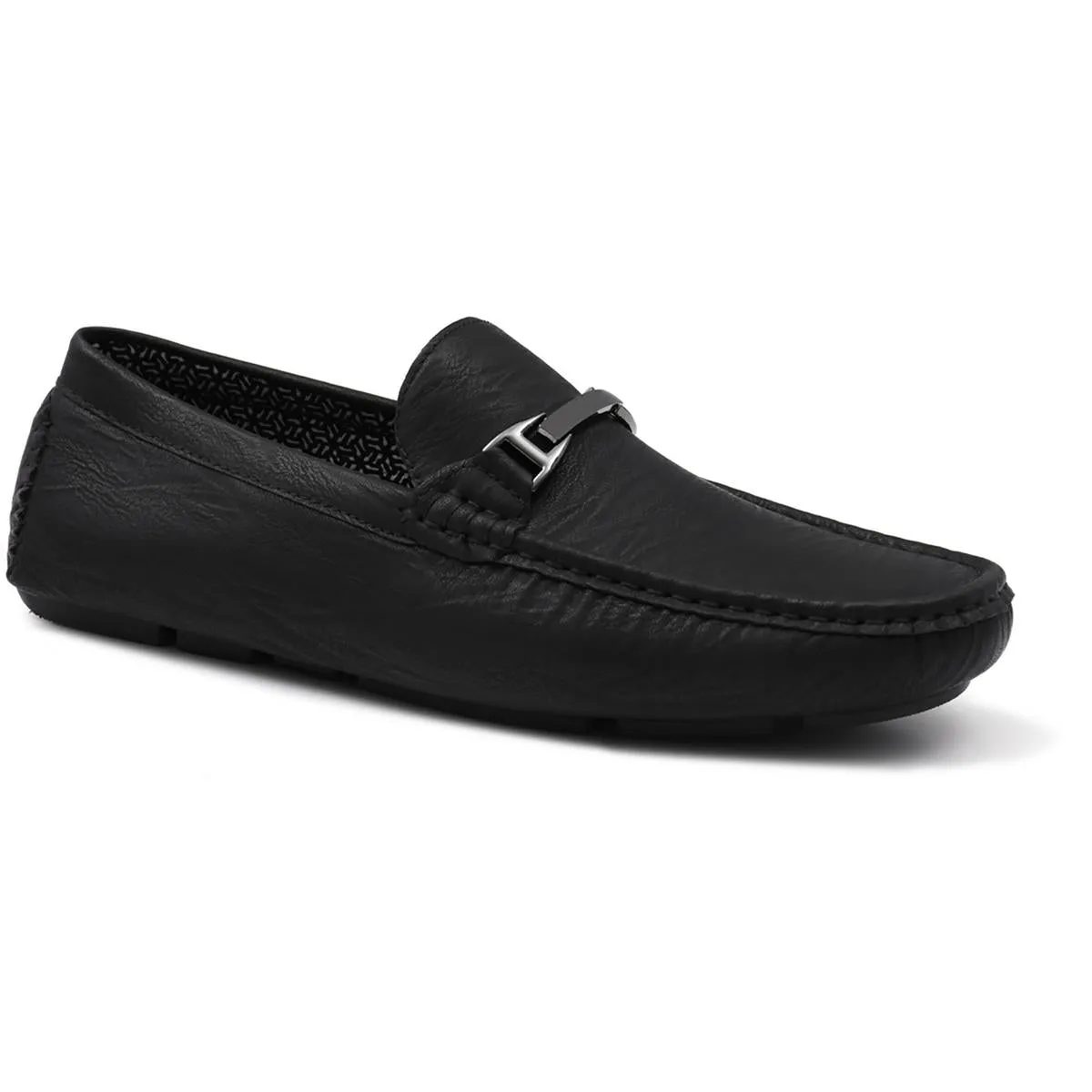 Aston Marc Mens Charter-03 Faux Leather Moccasin Loafers