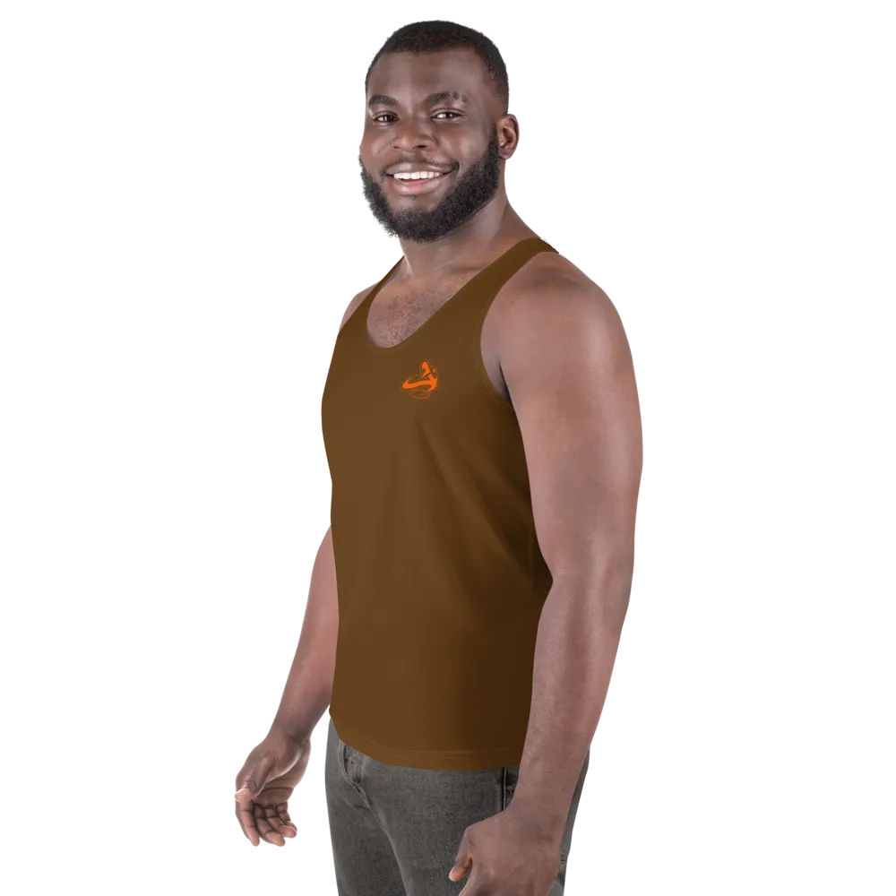Athletic Apparatus Brown Orange logo Unisex Tank Top