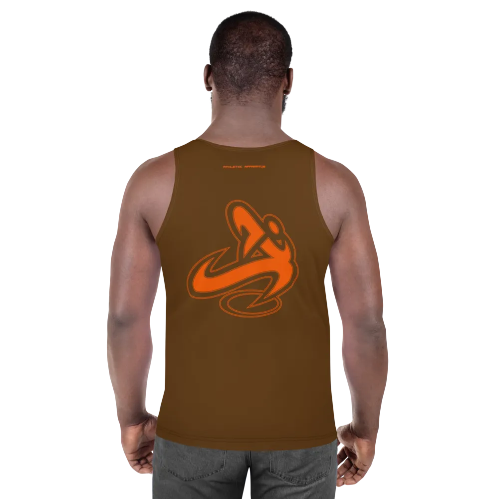 Athletic Apparatus Brown Orange logo Unisex Tank Top