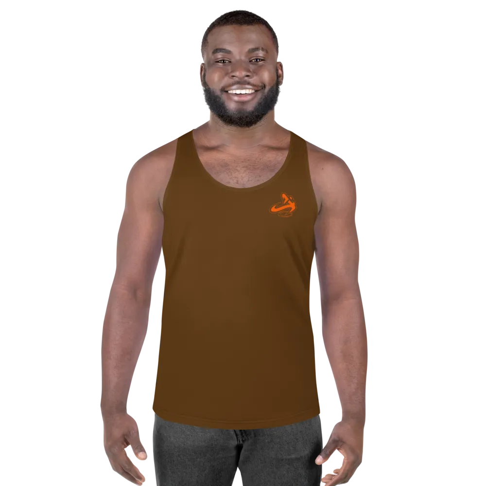 Athletic Apparatus Brown Orange logo Unisex Tank Top