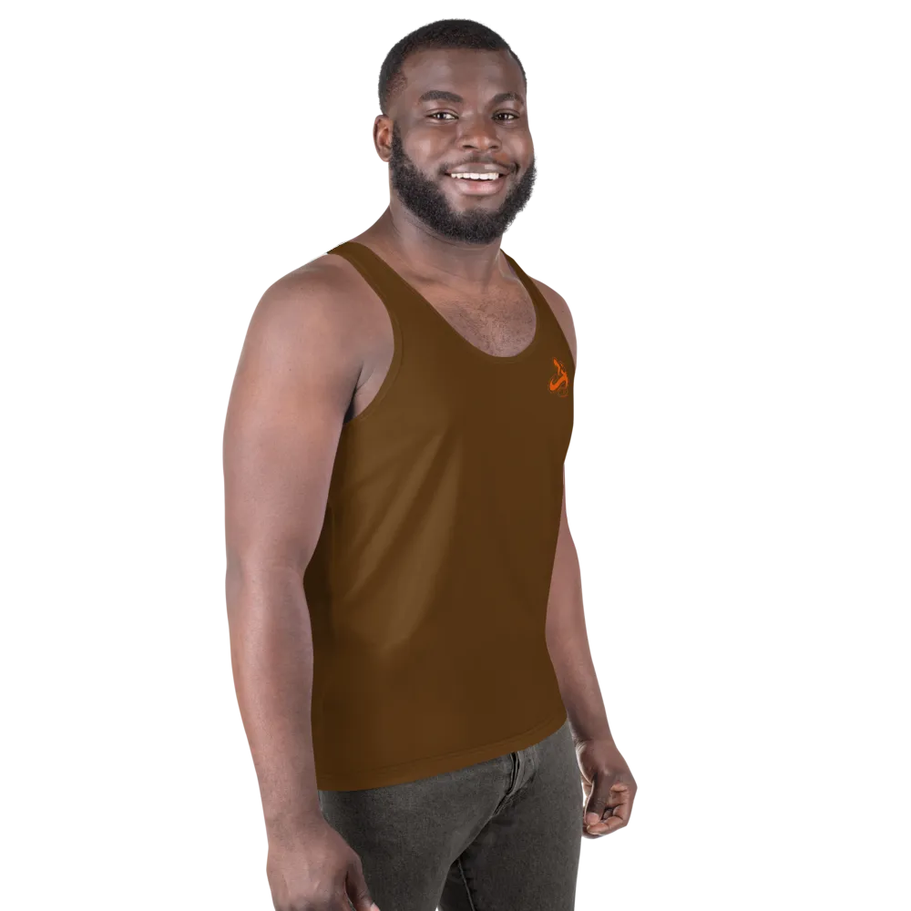 Athletic Apparatus Brown Orange logo Unisex Tank Top