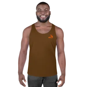Athletic Apparatus Brown Orange logo Unisex Tank Top