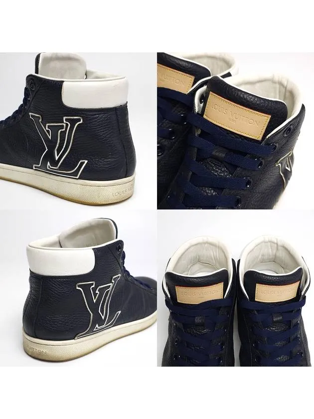Big logo navy color high top sneakers 255MM