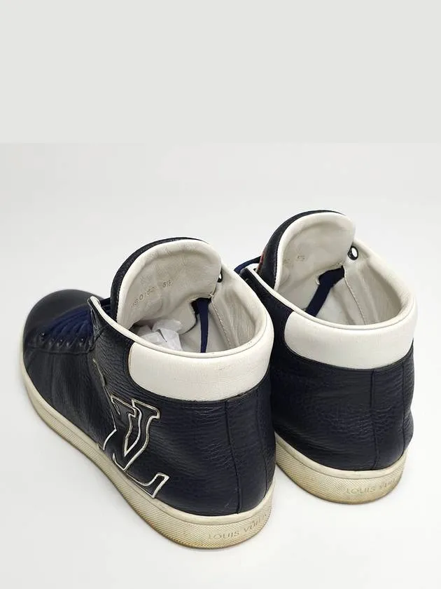 Big logo navy color high top sneakers 255MM