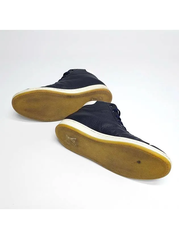 Big logo navy color high top sneakers 255MM