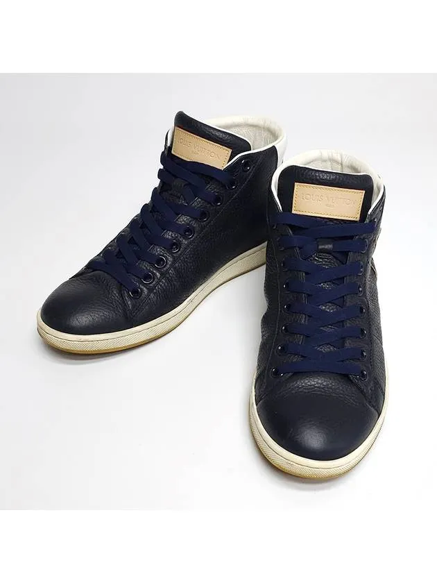 Big logo navy color high top sneakers 255MM