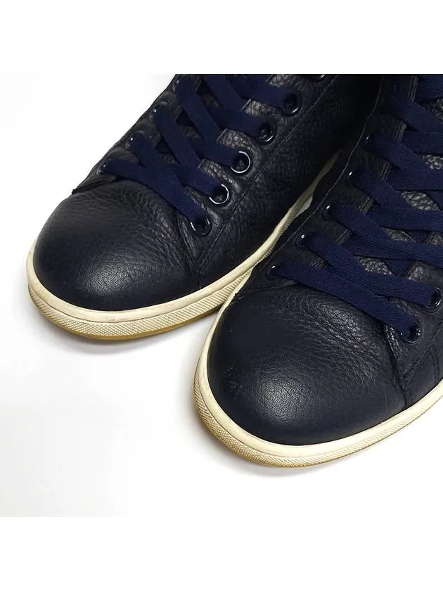 Big logo navy color high top sneakers 255MM