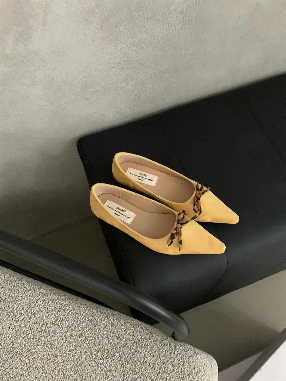 binfenxie  -  Pointed Toe Women Loafers 2024 New Arrivals Autumn Spring Dress Shoes Low Heeled Flats Bow Design Casual Slides Mules Shoes
