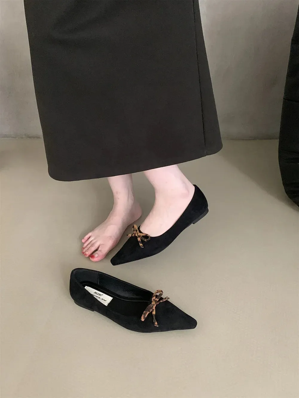binfenxie  -  Pointed Toe Women Loafers 2024 New Arrivals Autumn Spring Dress Shoes Low Heeled Flats Bow Design Casual Slides Mules Shoes