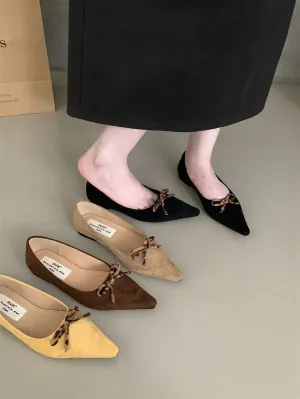binfenxie  -  Pointed Toe Women Loafers 2024 New Arrivals Autumn Spring Dress Shoes Low Heeled Flats Bow Design Casual Slides Mules Shoes