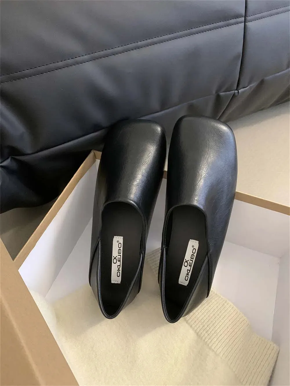binfenxie  -  Round Toe Women Loafers 2024 New Arrivals Black Brown Khaki Beige Shallow Slip On Dress Shoes Daily Mules Shoes Mary Size 35-39