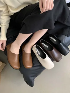 binfenxie  -  Round Toe Women Loafers 2024 New Arrivals Black Brown Khaki Beige Shallow Slip On Dress Shoes Daily Mules Shoes Mary Size 35-39
