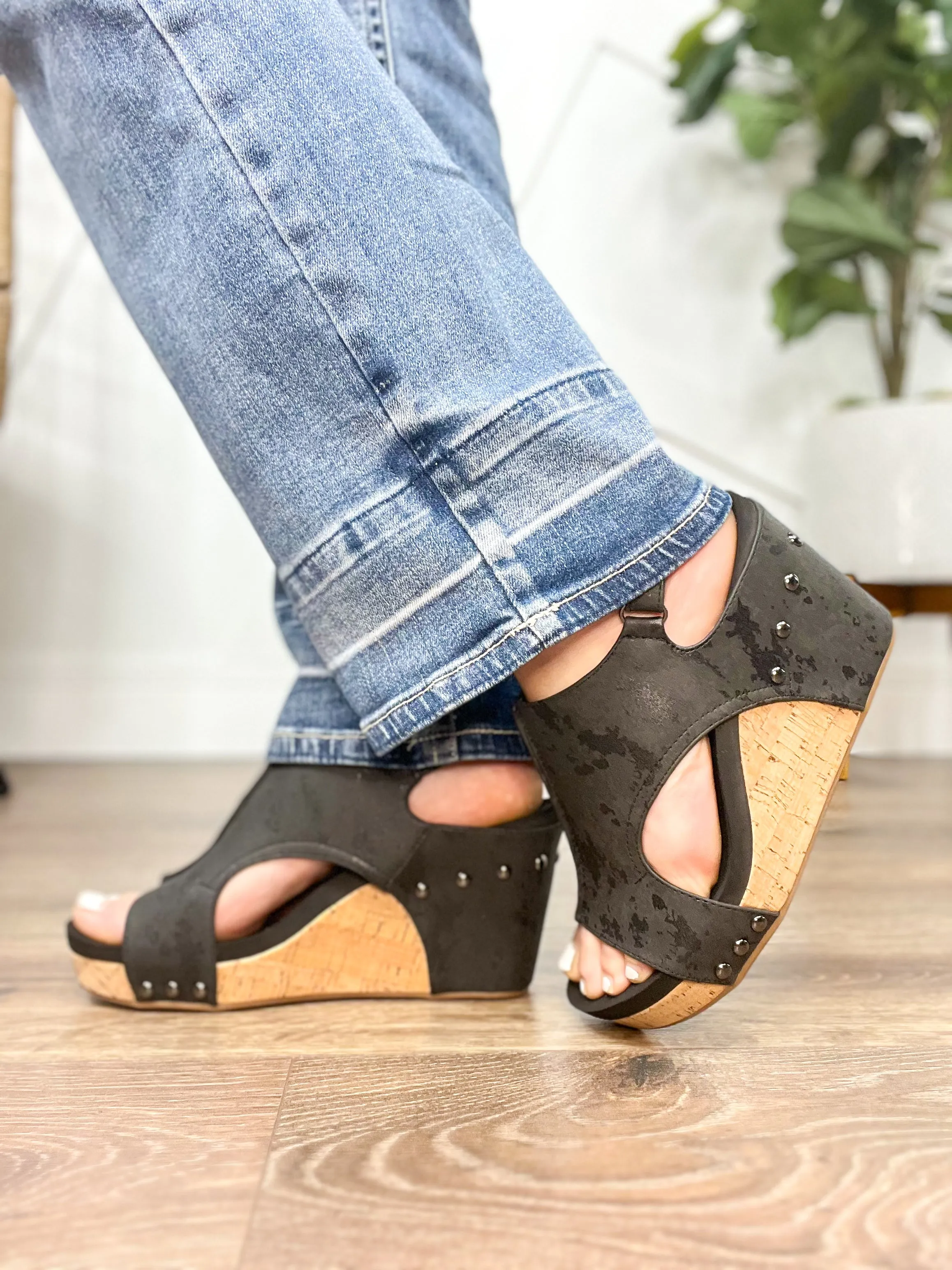 Black Metallic Tiffanee Wedges by Corky