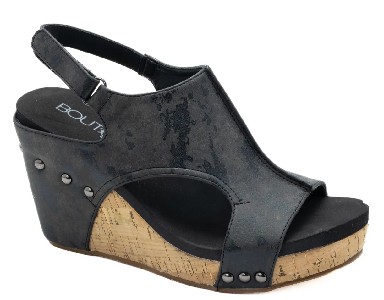 Black Metallic Tiffanee Wedges by Corky