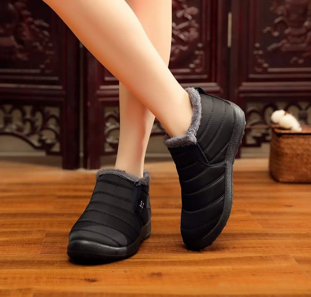 Black Winter Boots for Women Wide Calf Womens Snow Boots 9.5 Wide Warm Winter Boots Women Womens Snow Shoes Ankle Tall Black Winter Boots for Women
