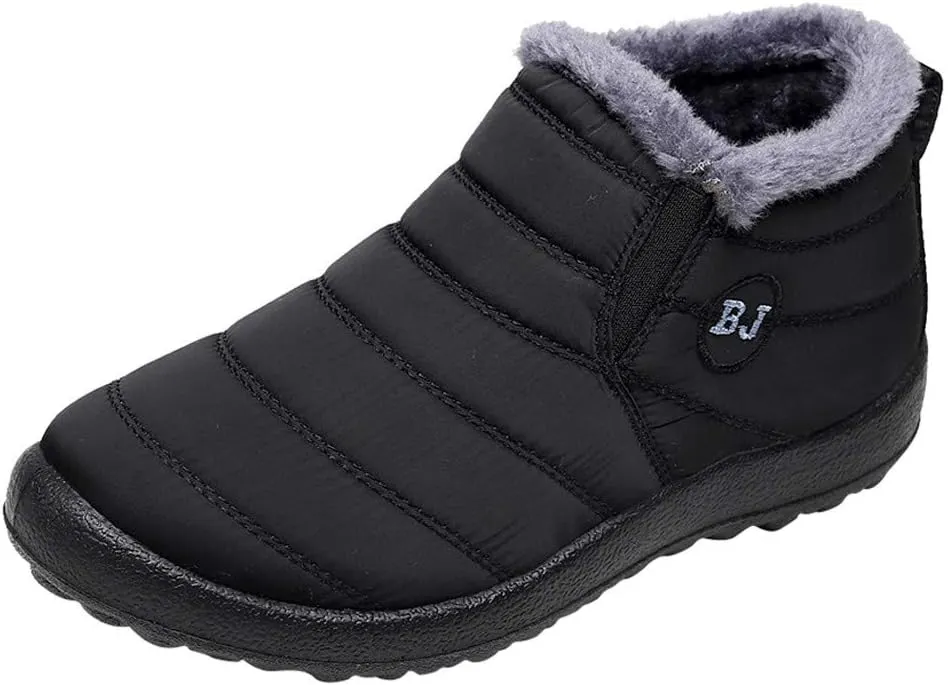 Black Winter Boots for Women Wide Calf Womens Snow Boots 9.5 Wide Warm Winter Boots Women Womens Snow Shoes Ankle Tall Black Winter Boots for Women