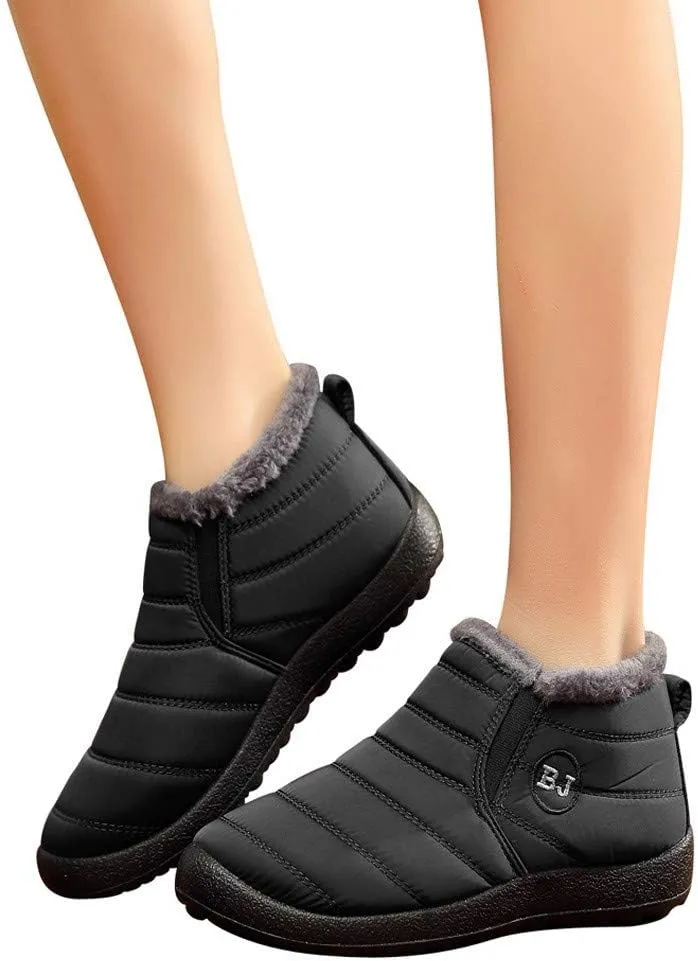 Black Winter Boots for Women Wide Calf Womens Snow Boots 9.5 Wide Warm Winter Boots Women Womens Snow Shoes Ankle Tall Black Winter Boots for Women
