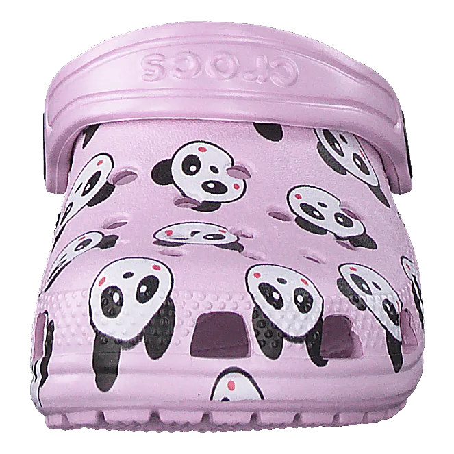 Classic Panda Print Clog Kids Ballerina Pink
