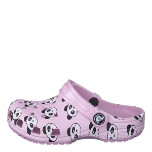 Classic Panda Print Clog Kids Ballerina Pink