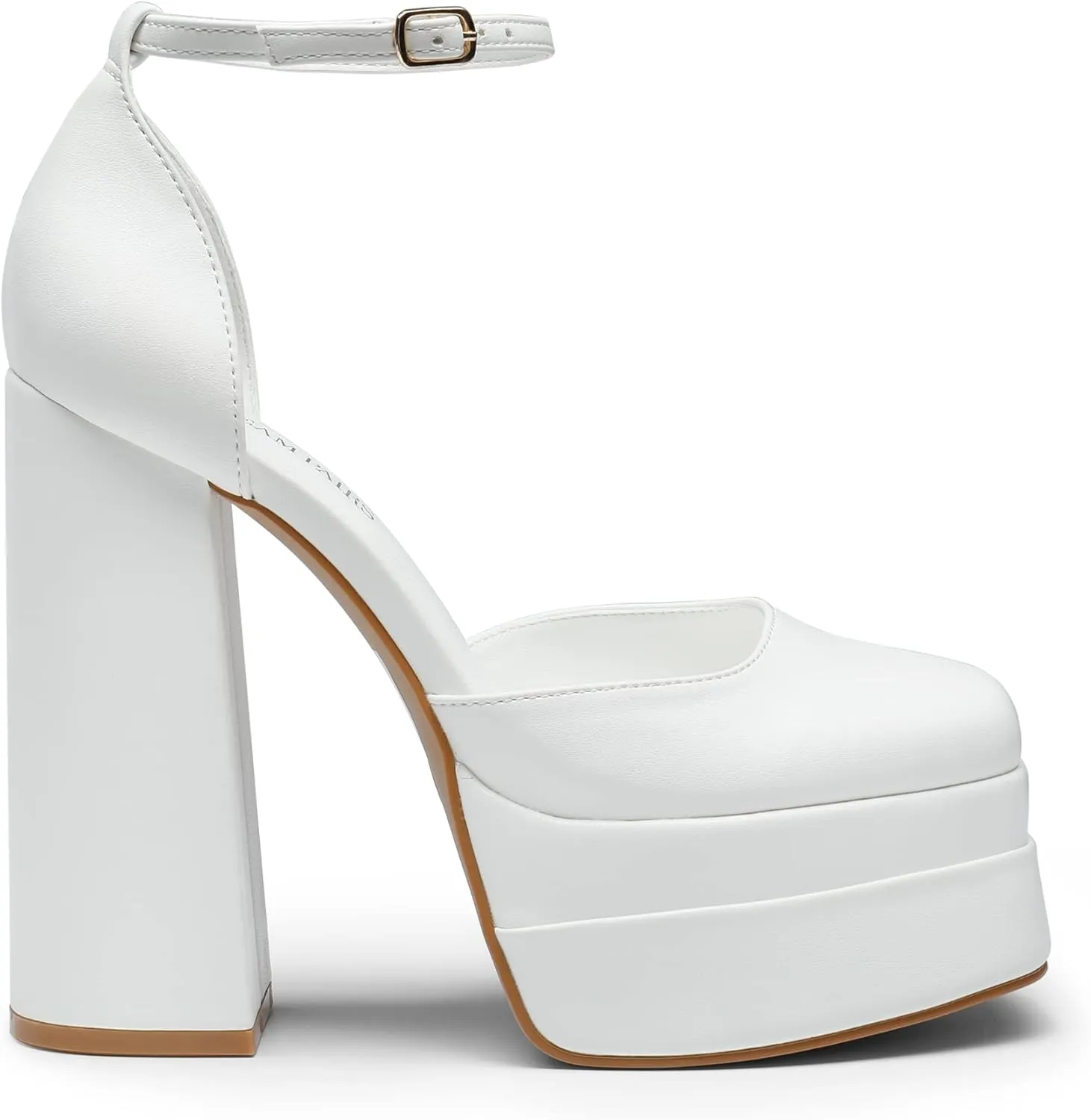 DREAM PAIRS Womens High Chunky Platform Closed Toe Block Heels Square Toe Ankle Strap Dress Wedding Party Pumps Shoes Aurelia