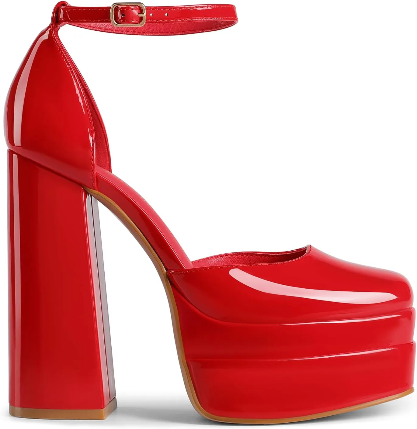 DREAM PAIRS Womens High Chunky Platform Closed Toe Block Heels Square Toe Ankle Strap Dress Wedding Party Pumps Shoes Aurelia