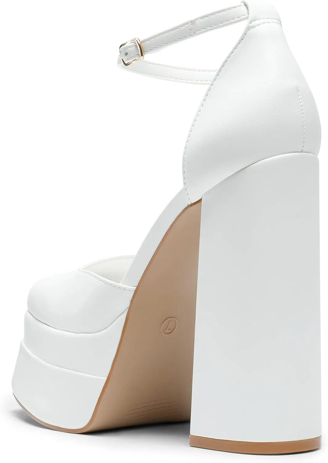 DREAM PAIRS Womens High Chunky Platform Closed Toe Block Heels Square Toe Ankle Strap Dress Wedding Party Pumps Shoes Aurelia