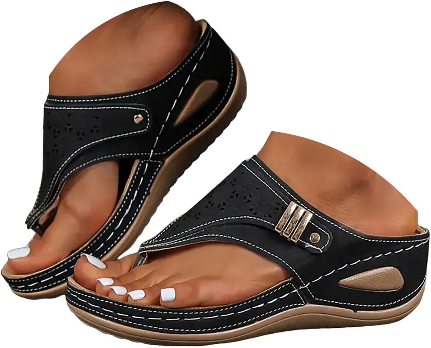 Espadrilles Wedge Sandals for Women 2025 Orthopedic Arch Support Non Slip Wedges Flip Flops Summer Comfortable Dressy Casual Beach Slippers Vacation Party Shoes