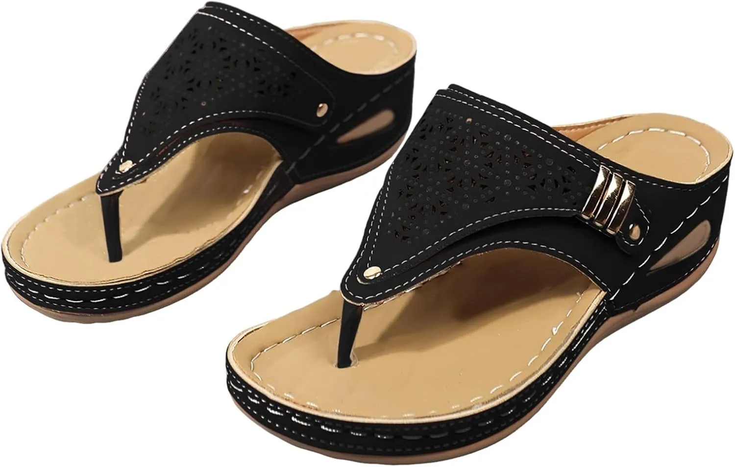 Espadrilles Wedge Sandals for Women 2025 Orthopedic Arch Support Non Slip Wedges Flip Flops Summer Comfortable Dressy Casual Beach Slippers Vacation Party Shoes