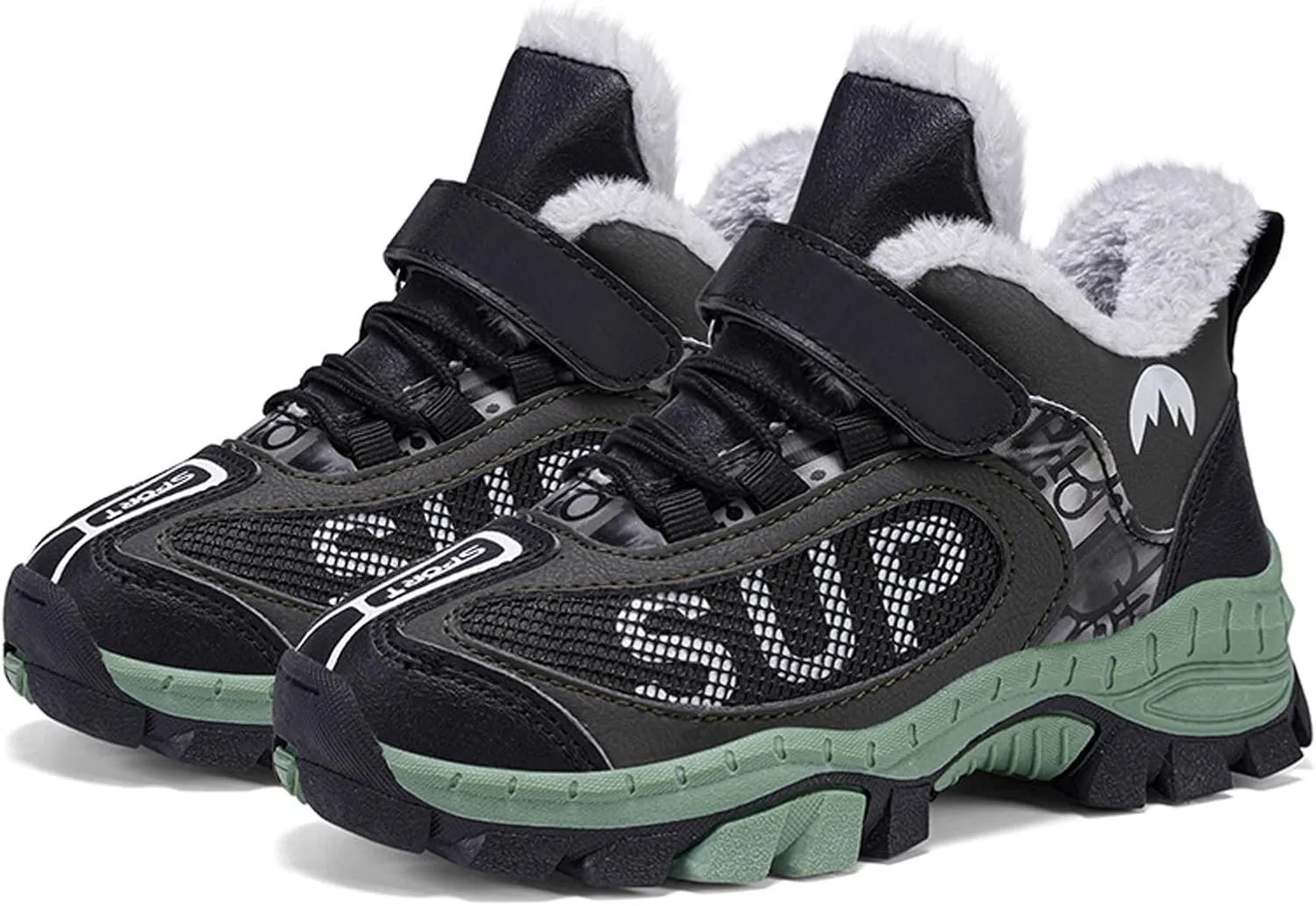 FLIOZY Kids Hiking Boots Boys Girls Winter Snow Boots Non Slip Warm Snow Sports Shoes Outdoor Walking Climbing Sneaker