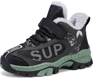 FLIOZY Kids Hiking Boots Boys Girls Winter Snow Boots Non Slip Warm Snow Sports Shoes Outdoor Walking Climbing Sneaker