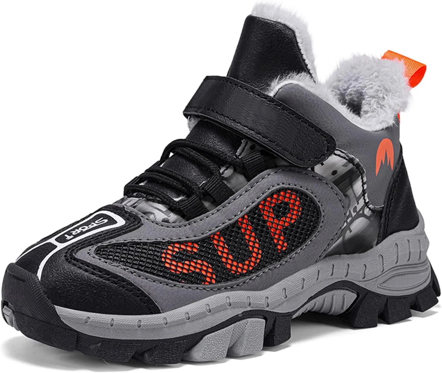 FLIOZY Kids Hiking Boots Boys Girls Winter Snow Boots Non Slip Warm Snow Sports Shoes Outdoor Walking Climbing Sneaker