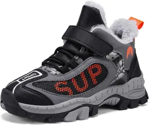FLIOZY Kids Hiking Boots Boys Girls Winter Snow Boots Non Slip Warm Snow Sports Shoes Outdoor Walking Climbing Sneaker