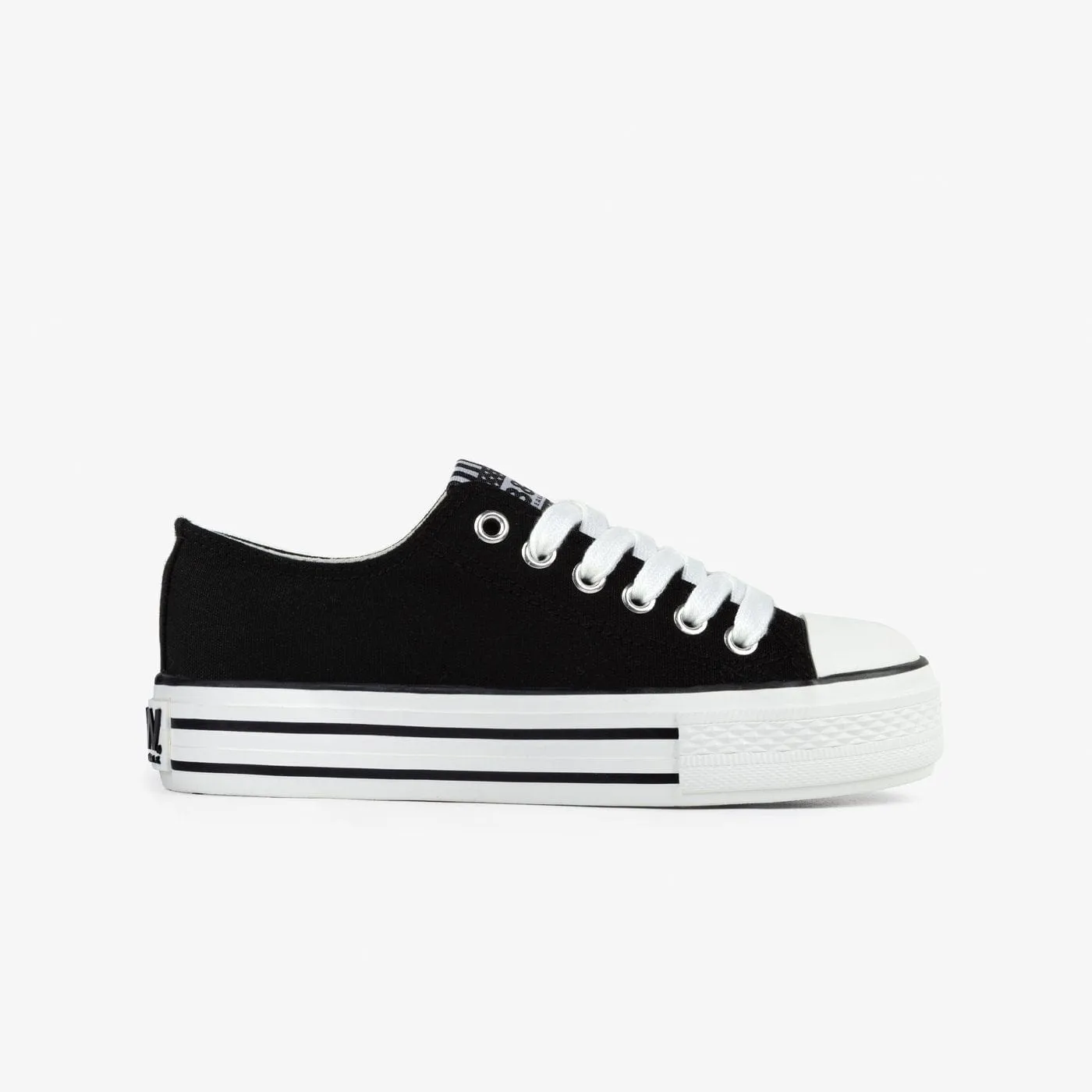 Girl's Black Platform Canvas Sneakers