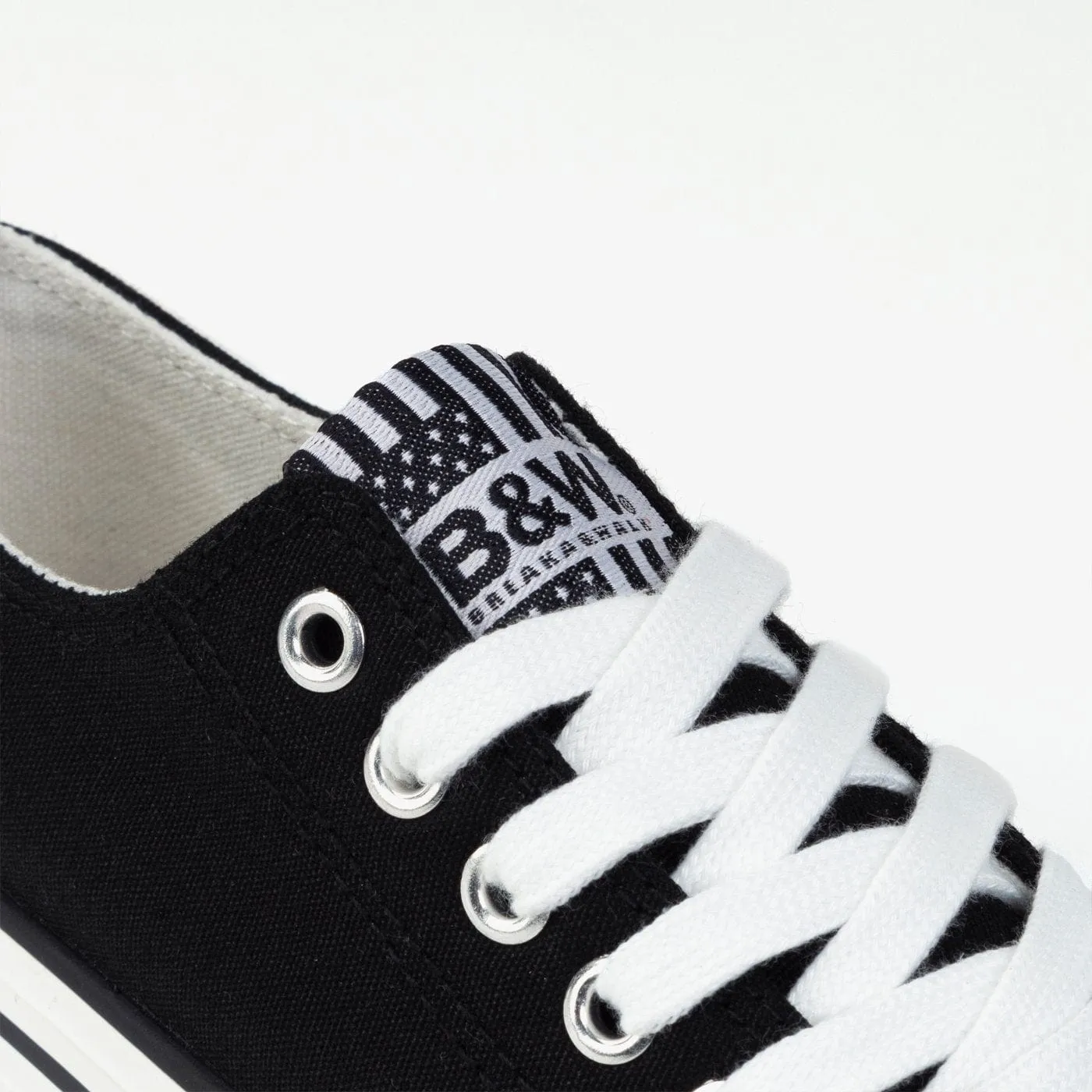 Girl's Black Platform Canvas Sneakers