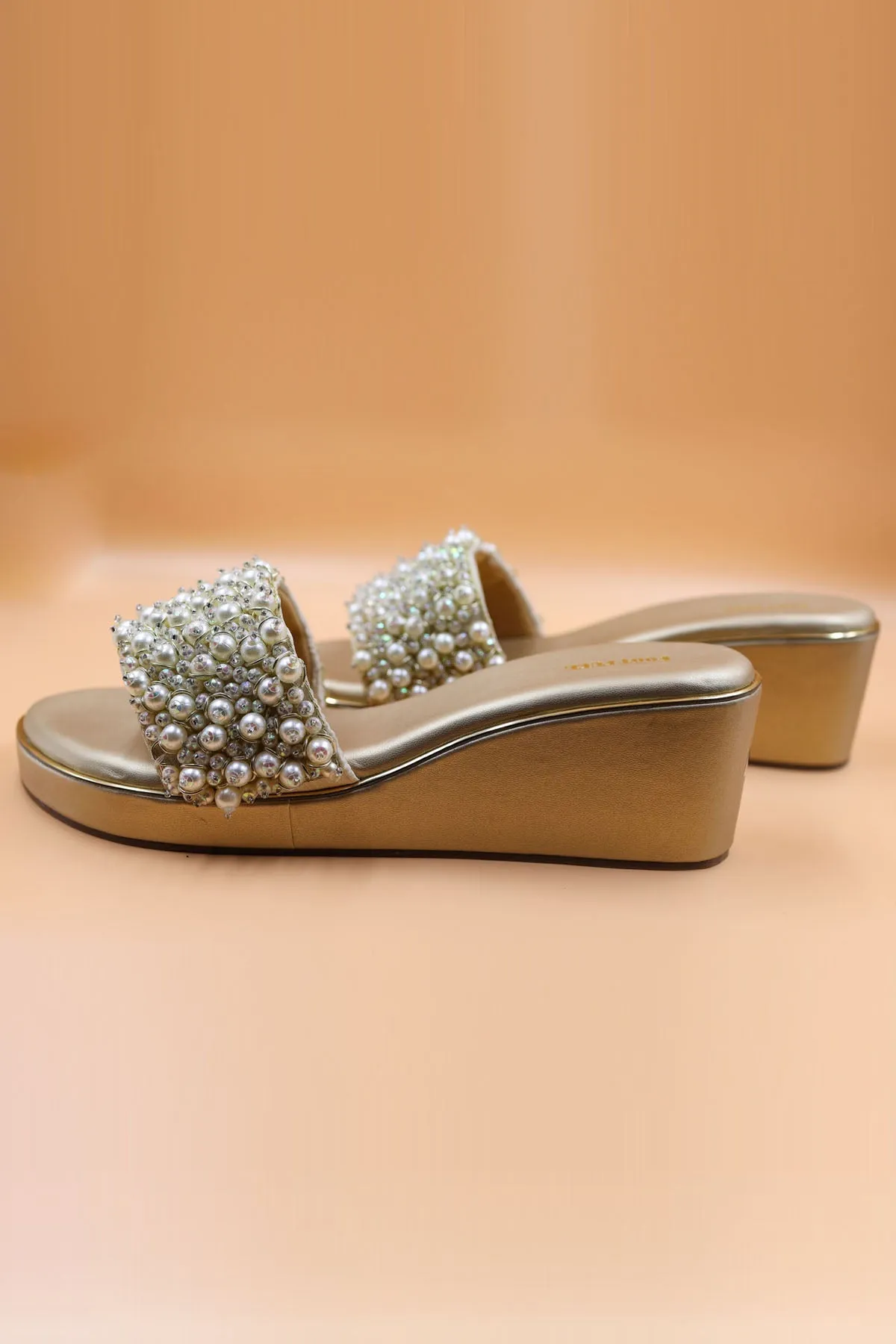 Gold Bead Thread Work Wedges