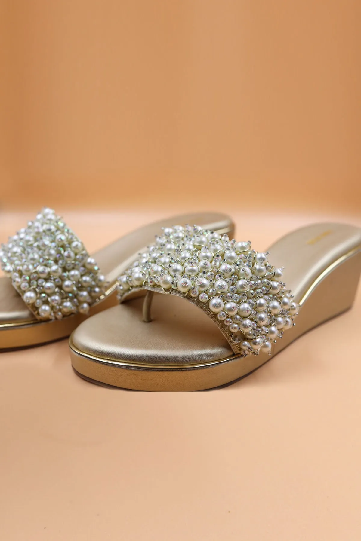 Gold Bead Thread Work Wedges