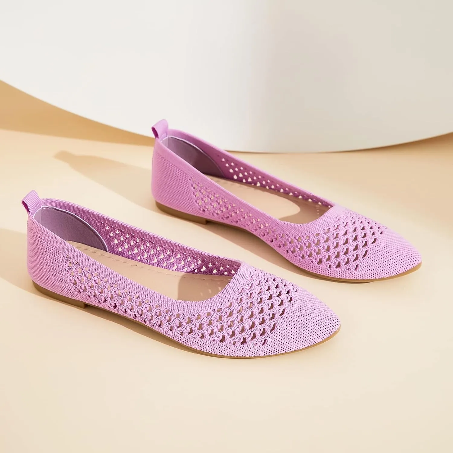 hash bubbie Women's Flats Shoes Women Comfortable Dress Shoes Black Pointed Toe Flats Ballet Mesh Knit Flat Dressy Slip on Business Casual Shoes for Women