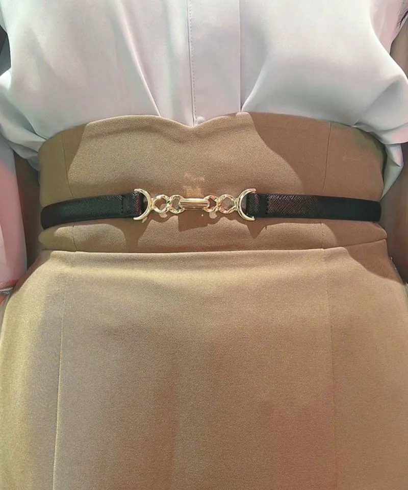 High Waist Narrow Flared Skirt with Belt / an another angelus [51BG02p003].