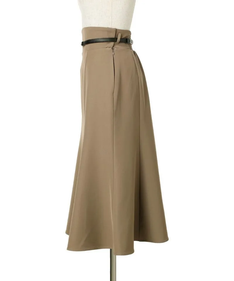 High Waist Narrow Flared Skirt with Belt / an another angelus [51BG02p003].
