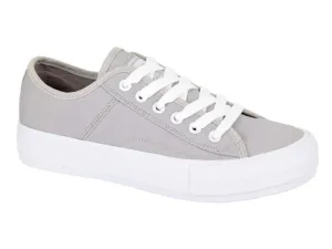 Ladies Grey Canvas Platform Pump