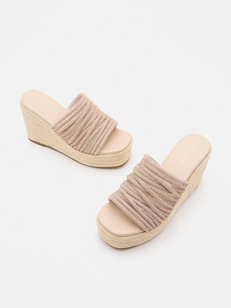 Lisa Embellished Strapped Wedges