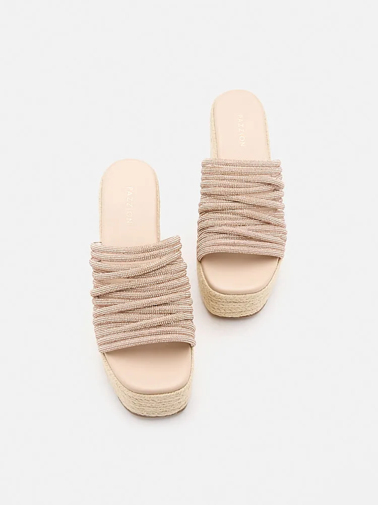 Lisa Embellished Strapped Wedges