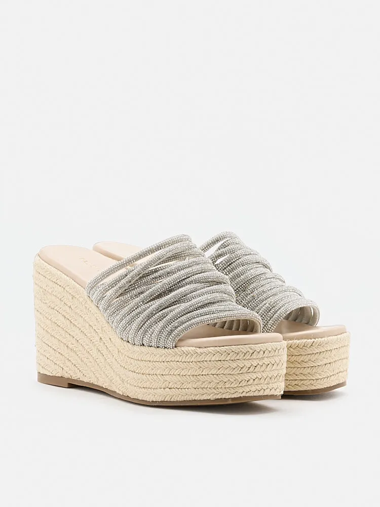 Lisa Embellished Strapped Wedges