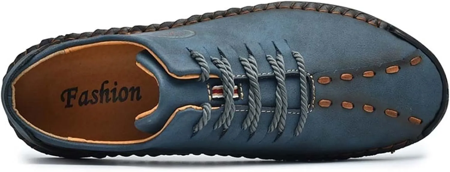 Men's Loafers Shoes Leather Casual Dress Handmade Walking Shoes Outdoor Skateboard Shoes Sneakers Casual Running Shoes Flat Boat Shoe for Men