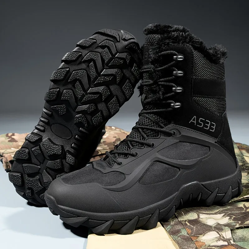 Mens Tactical Snow Boots for Outdoor Winter Adventures